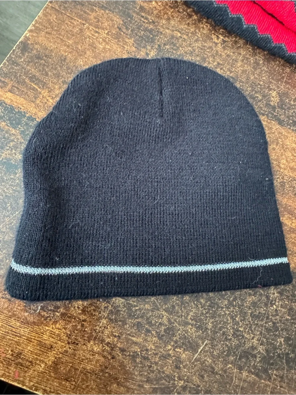 Harley-Davidson Bar and Shield Black Beanie with Grey/Asphalt Stripe small
